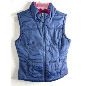 AEROPOSTALE Puffer Vest Navy Blue and Fuchsia Purple‎ Polyfill Women's S Small